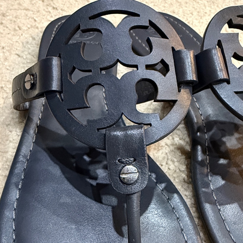 Tory Burch Dark Gray Miller Sandals - Picture 8 of 10